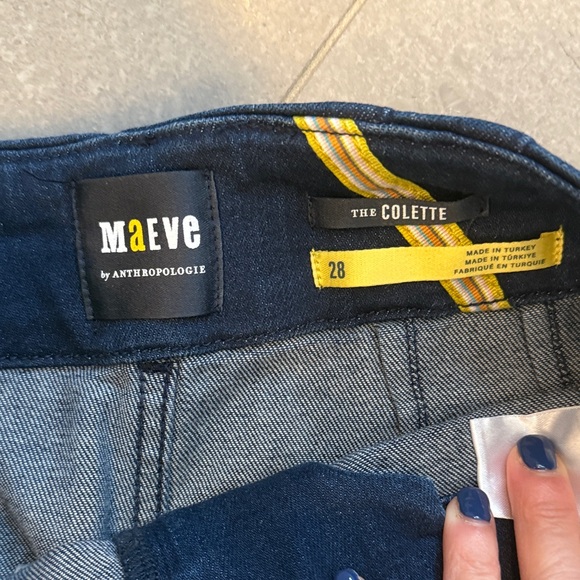 Anthropologie  Maeve Collette Dark Indigo Wide-Leg Jeans 28 - Picture 6 of 6